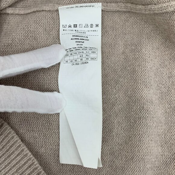 MaxMara Womens XS Brown Wool & Cashmere Hooded Long-Sleeved Knitted Dress - Picture 4 of 8